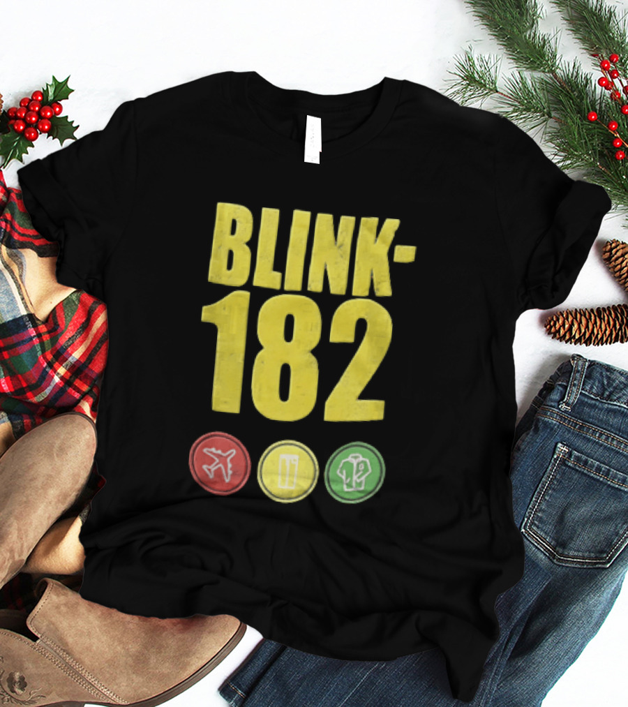 Blink 182 Yellow Airplane Glass T-Shirt