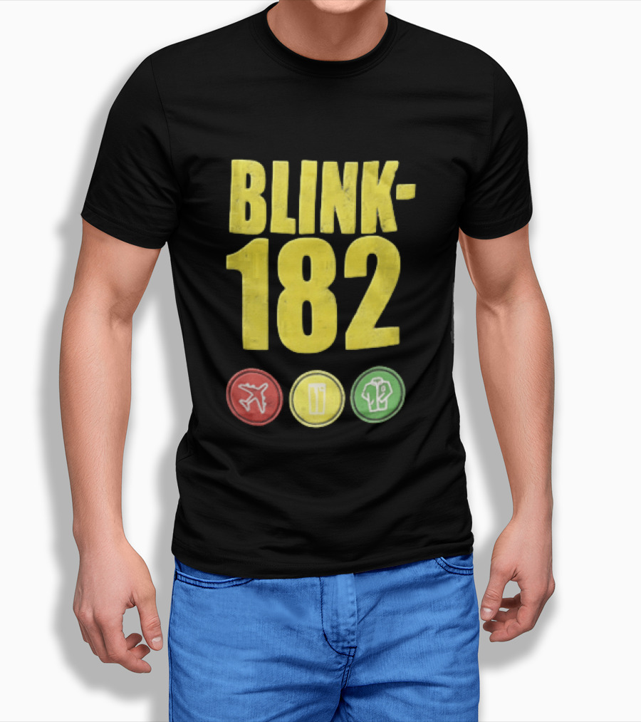 Blink 182 Yellow Airplane Glass T-Shirt