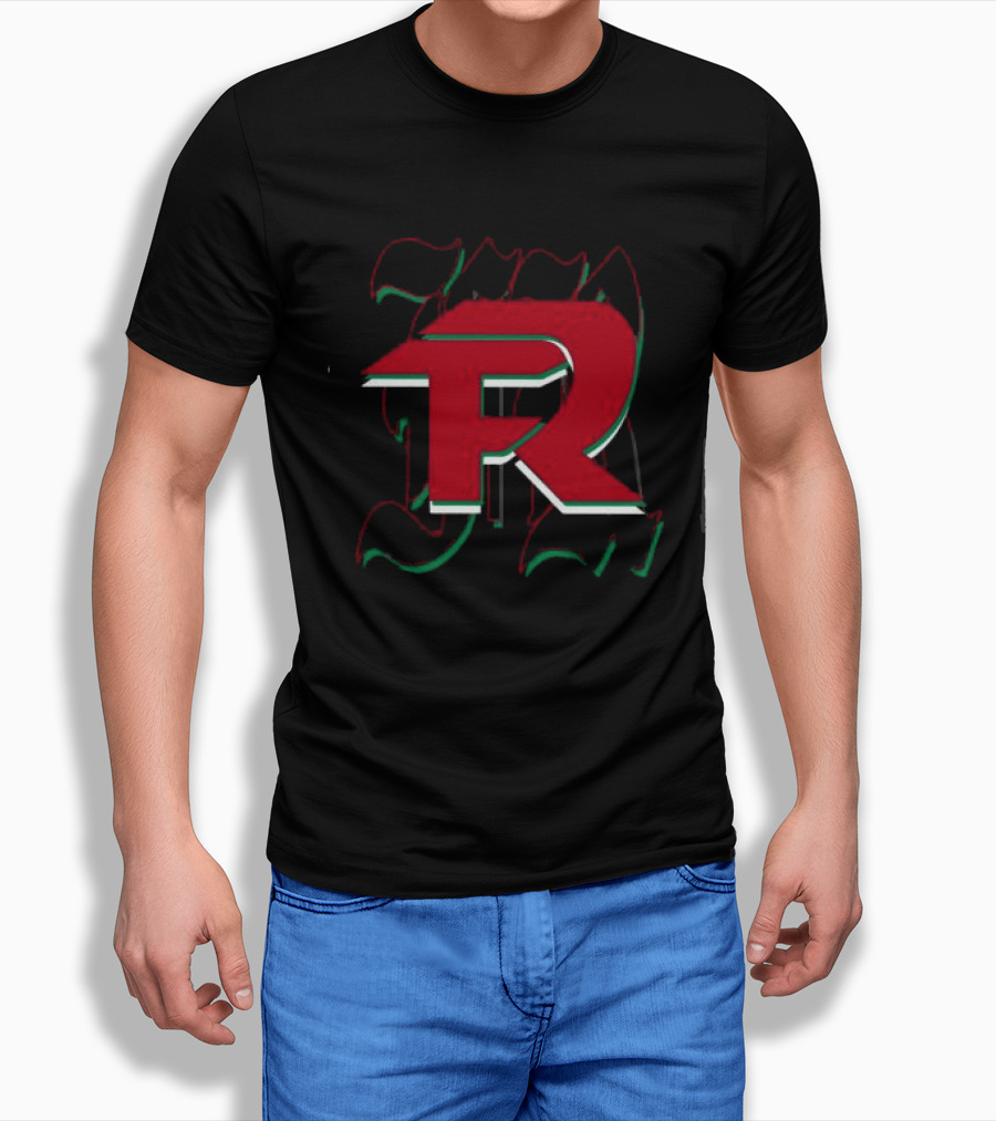 Fuerza Regida En Vivo Black FR Red And Green Mexican Flag T-Shirt