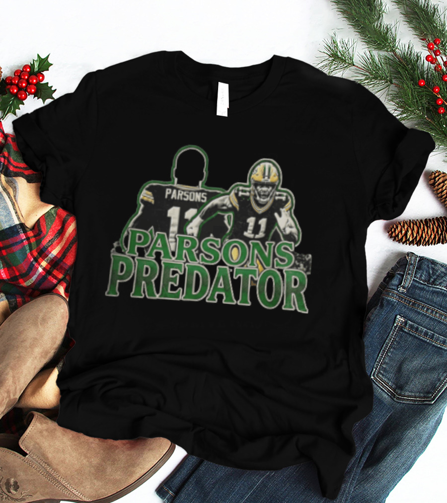 Green Bay Packers Parsons Predator Football Player Running T-Shirt