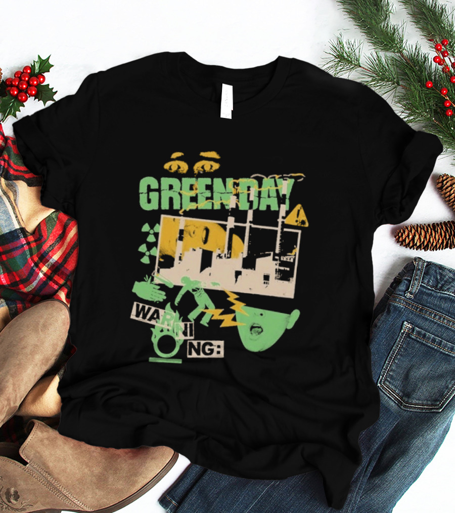 Green Day Warning Power Plant Radiation Hazard T-Shirt