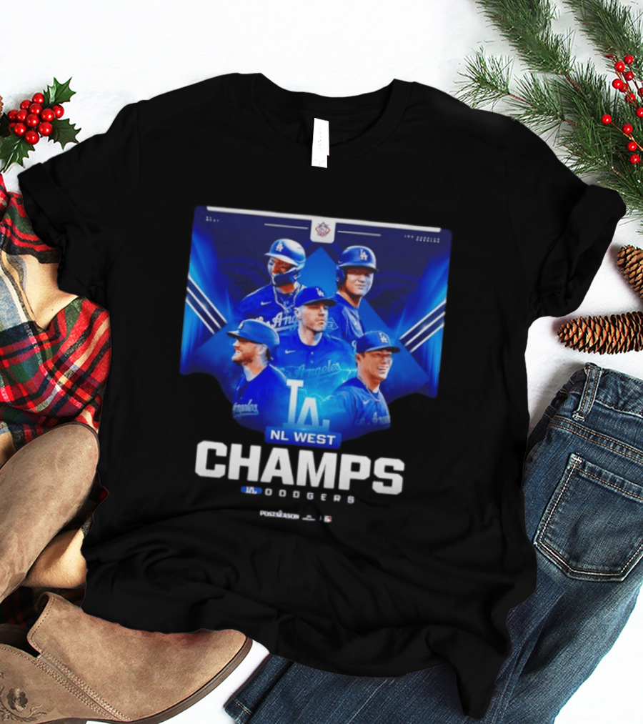 Los Angeles Dodgers NL West Champs 2026 Postseason Player Collage T-Shirt