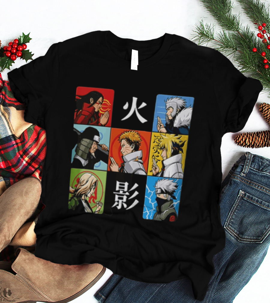 Naruto Leaf Village Hokage Characters Japanese T-Shirt