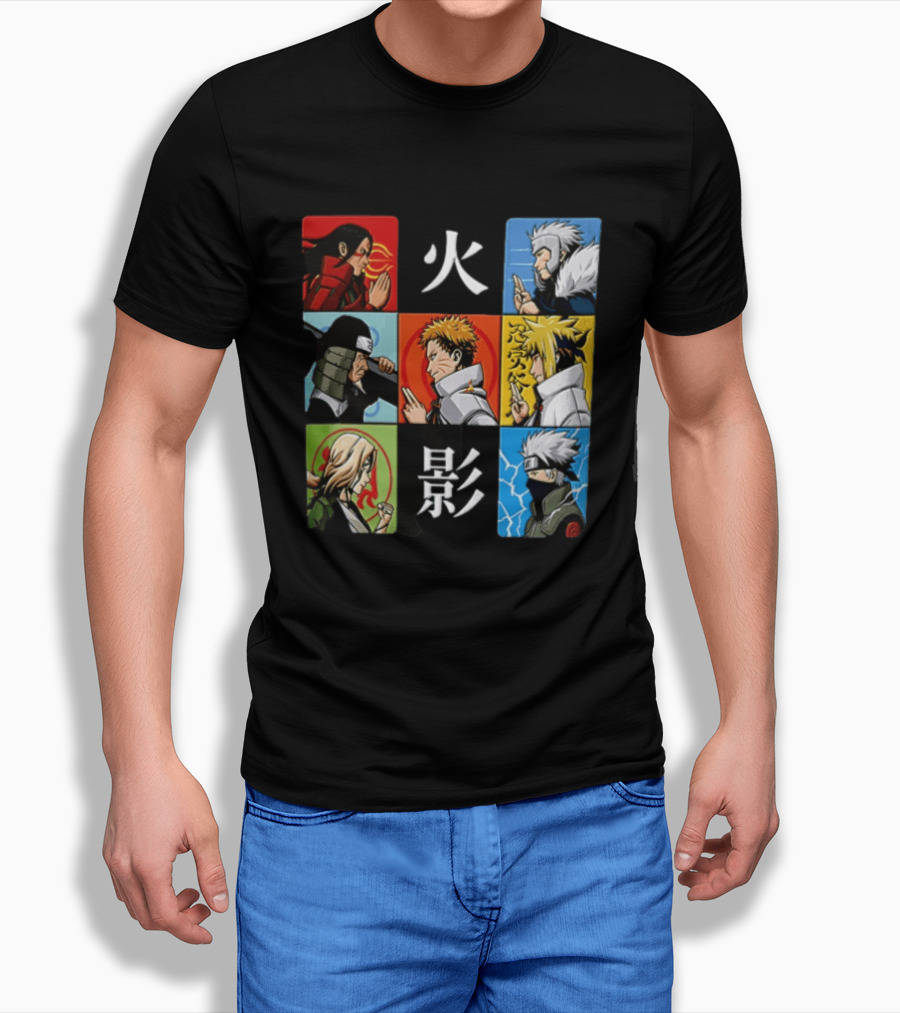 Naruto Leaf Village Hokage Characters Japanese T-Shirt