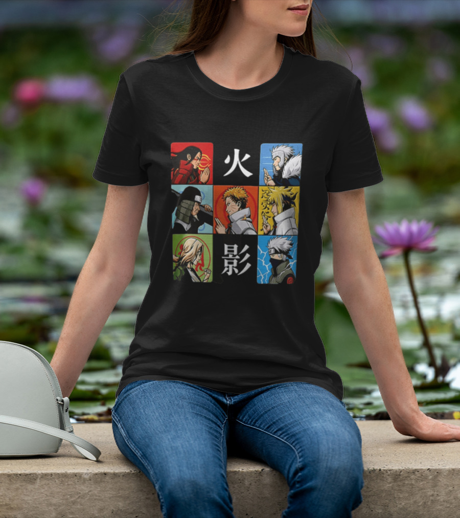 Naruto Leaf Village Hokage Characters Japanese T-Shirt