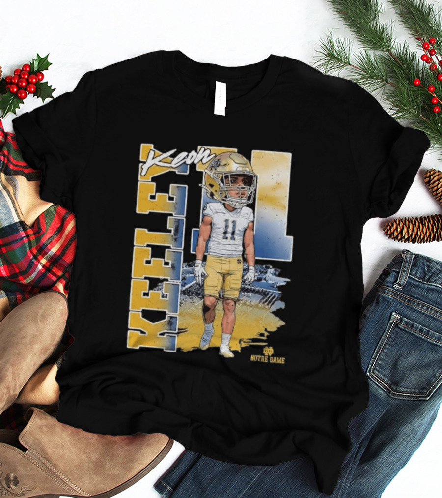 Notre Dame Fighting Irish Keon Keeley No 11 NCAA Football Caricature T-Shirt