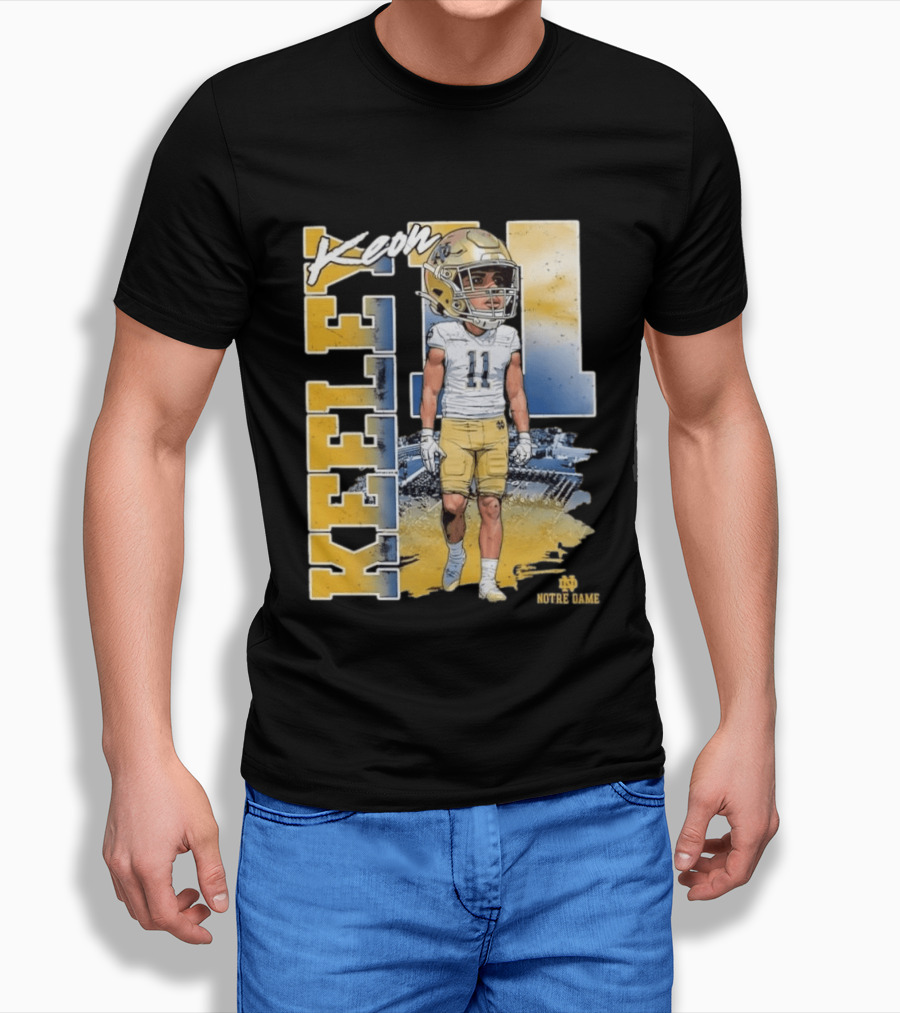 Notre Dame Fighting Irish Keon Keeley No 11 NCAA Football Caricature T-Shirt