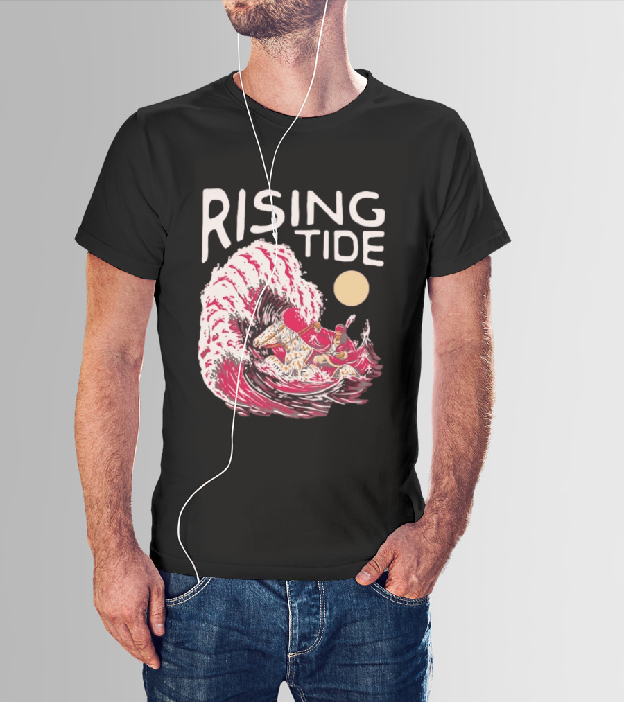 Rising Tide The Great Wave Off Kanagawa Samurai Rider T-Shirt