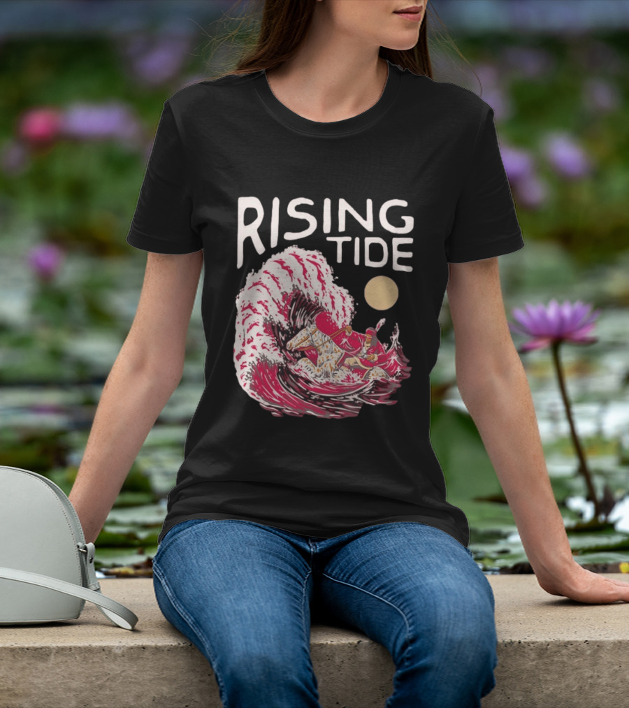 Rising Tide The Great Wave Off Kanagawa Samurai Rider T-Shirt
