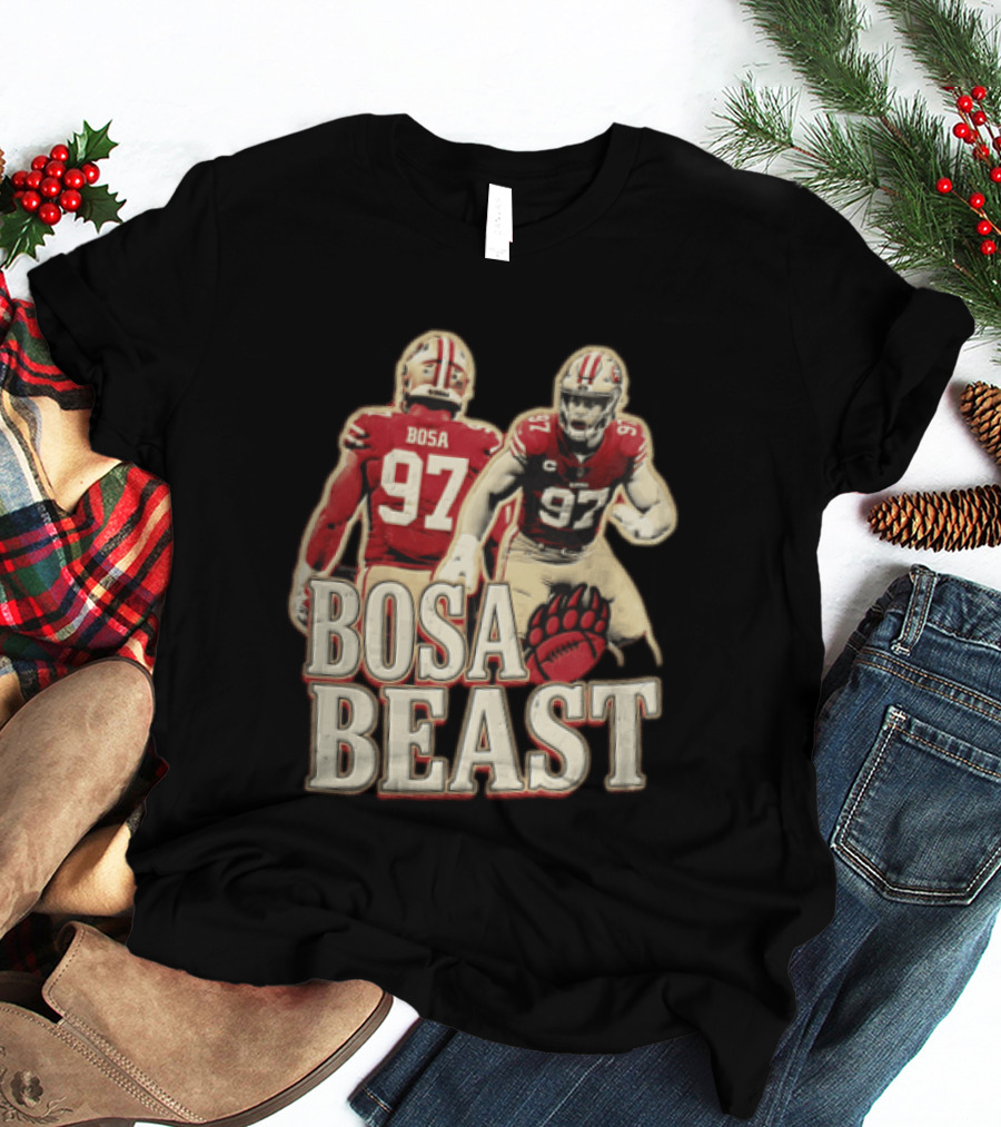San Francisco 49ers Nick Bosa Beast Bear Claw Football Player 97 T-Shirt