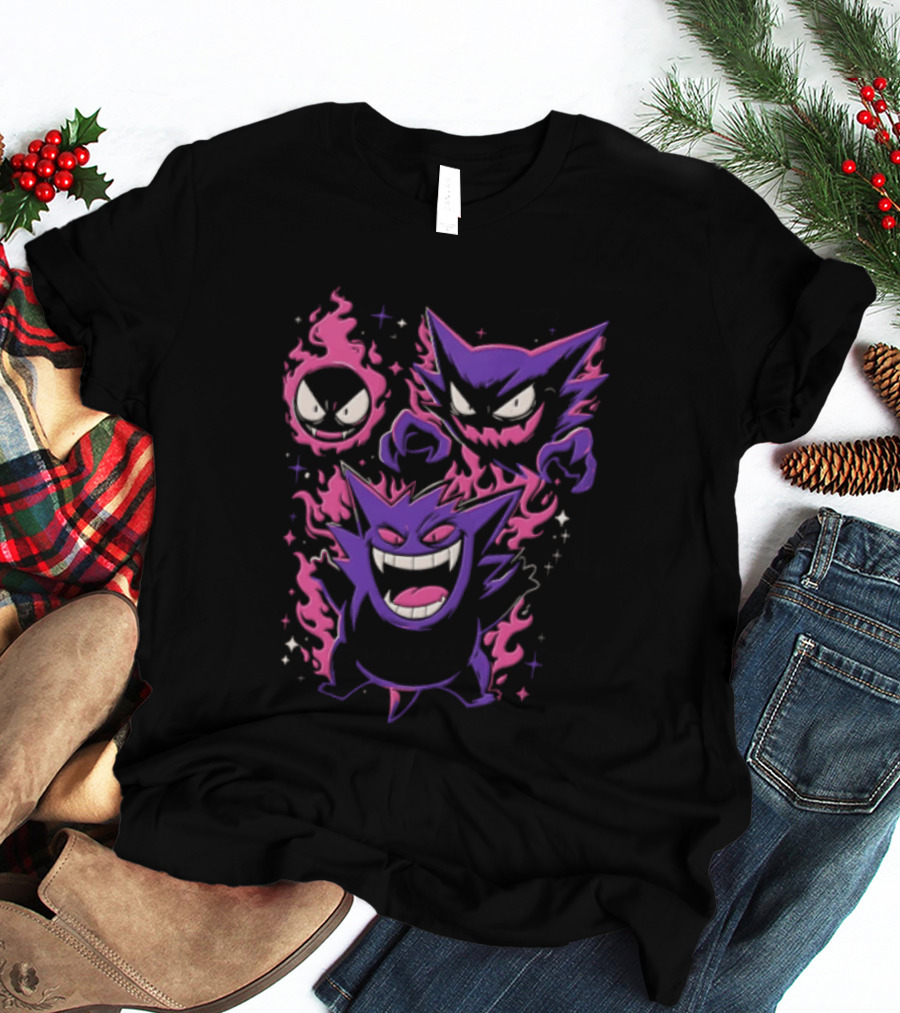 Terror Gang Gengar Haunter Gastly Pokemon Flame T-Shirt