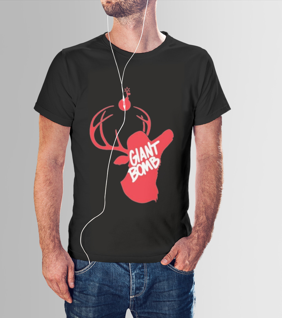 Giant Bomb Red Deer Antlers With Bomb T-Shirt