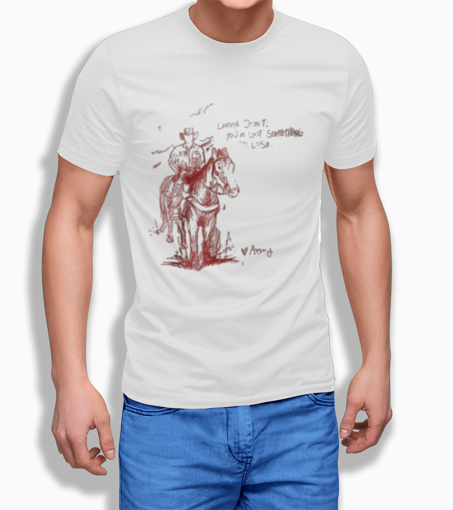 Avery Anna Danny Art Cowboy With Heart And Butterfly T-Shirt