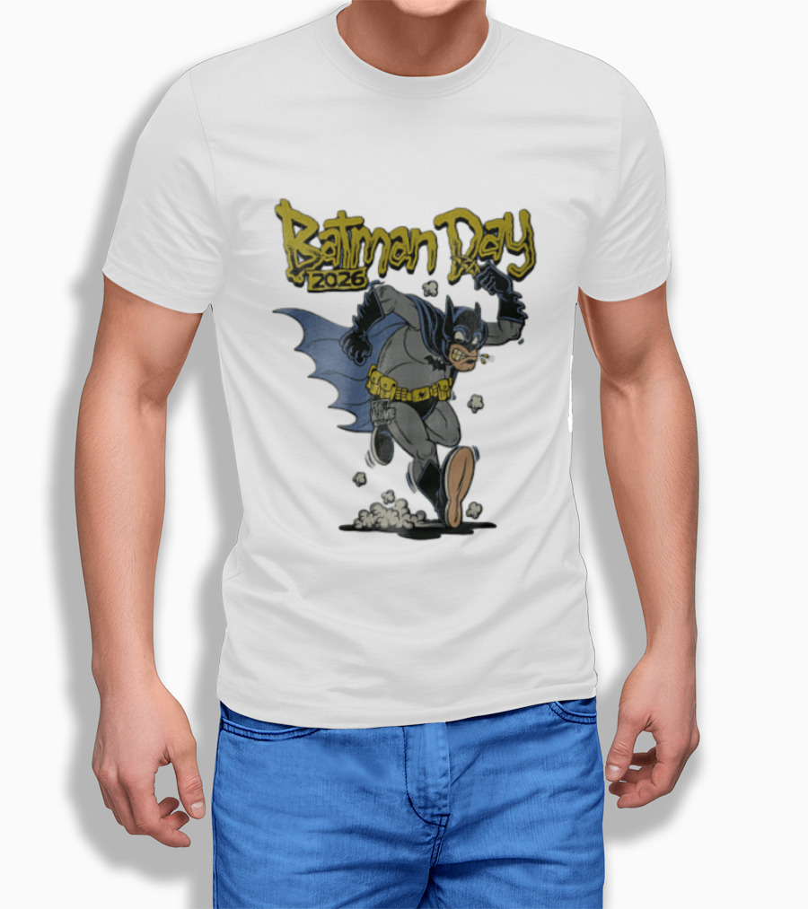 Batman Day 2026 Cartoon Running With Batarang T-Shirt