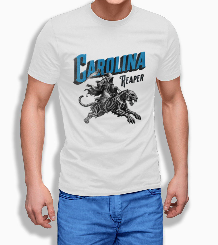 Carolina Reaper Grim Reaper Riding Skeleton Panther T-Shirt