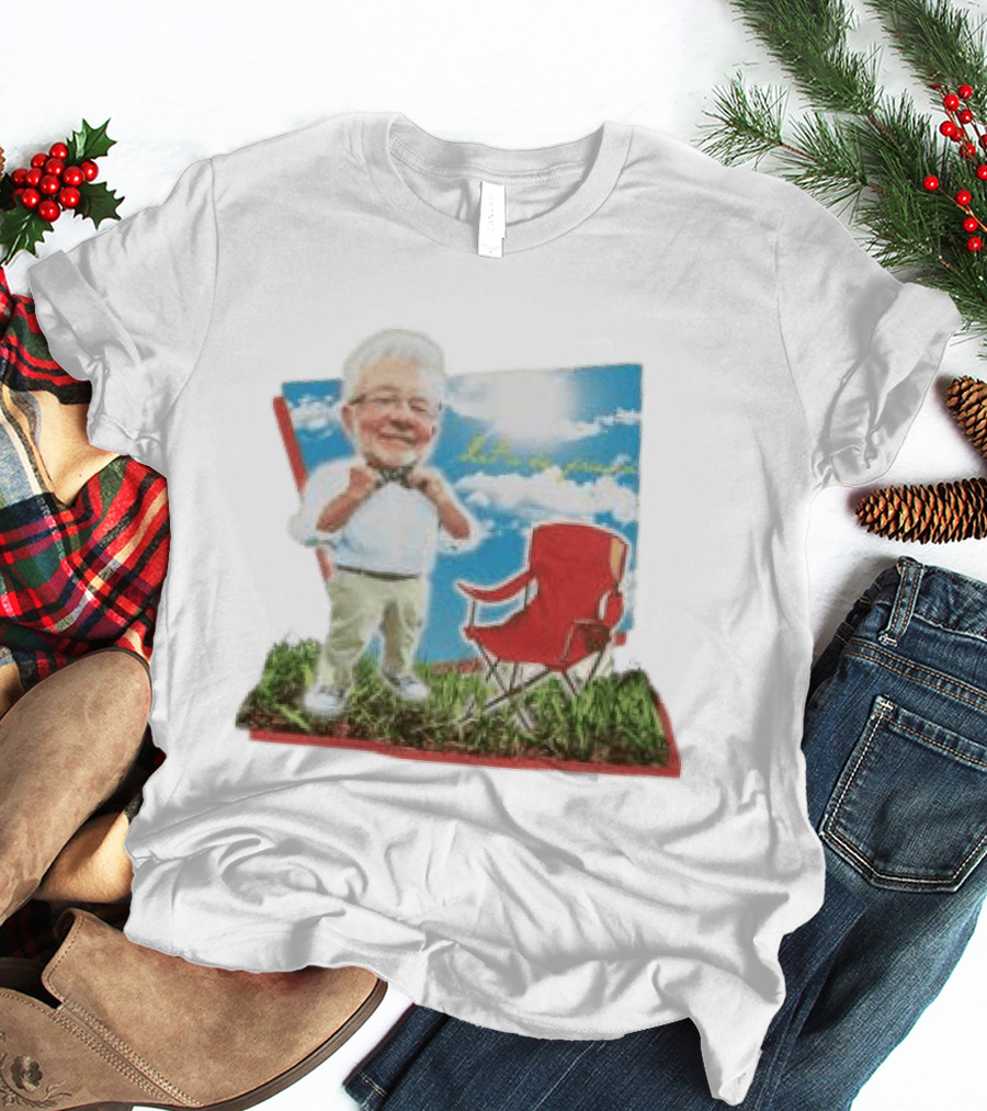 John Chungus Store The John Chungus Show Red Chair And Bowtie Outdoors Clouds Blue Sky T-Shirt
