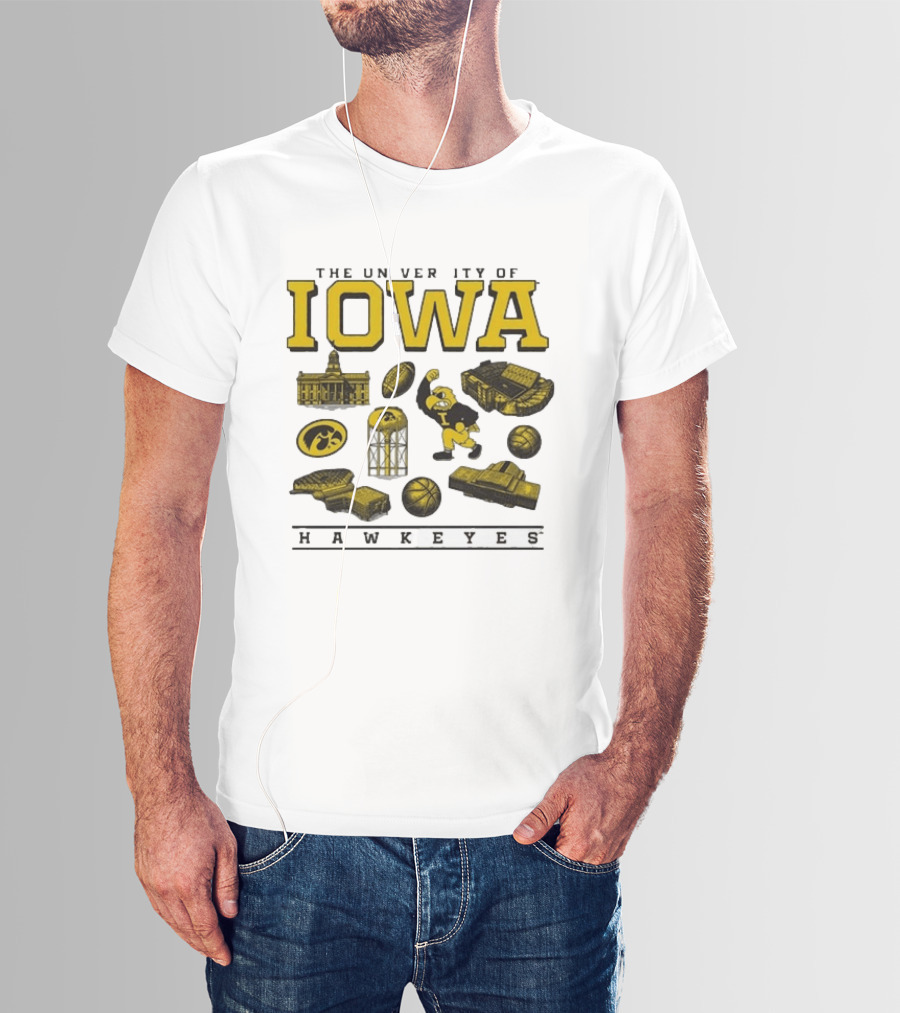 The University Of Iowa Hawkeyes Football Iconography Island T-Shirt