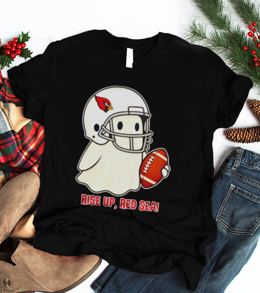 Arizona Cardinals Ghost Football Halloween Rise Up Red Sea 2026 T-Shirt