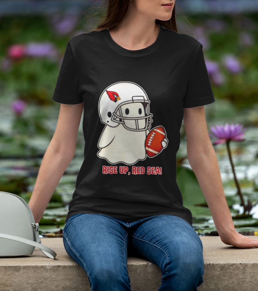 Arizona Cardinals Ghost Football Halloween Rise Up Red Sea 2026 T-Shirt