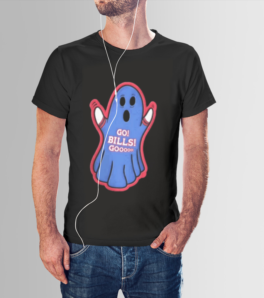 GO Bills Gooooo Blue Ghost In Sports Sleeves T-Shirt