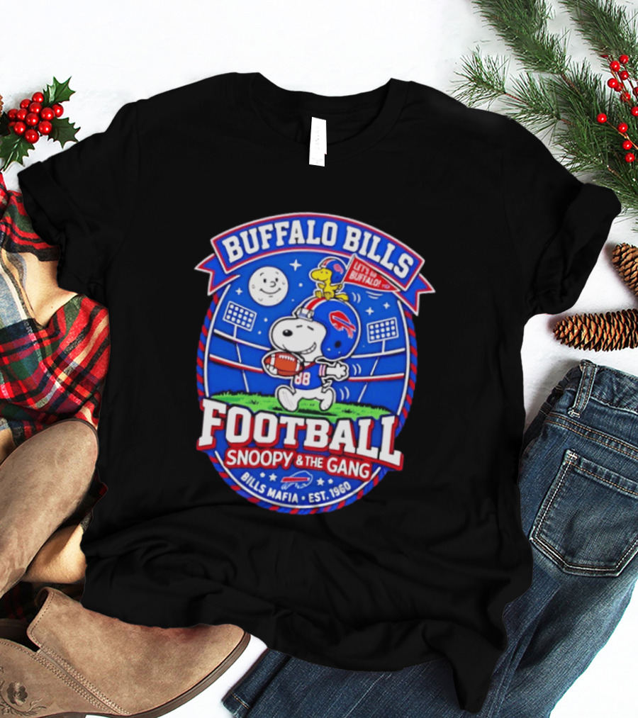 Buffalo Bills Football Snoopy & The Gang Bills Mafia Est 1960 Let's Go Buffalo T-Shirt