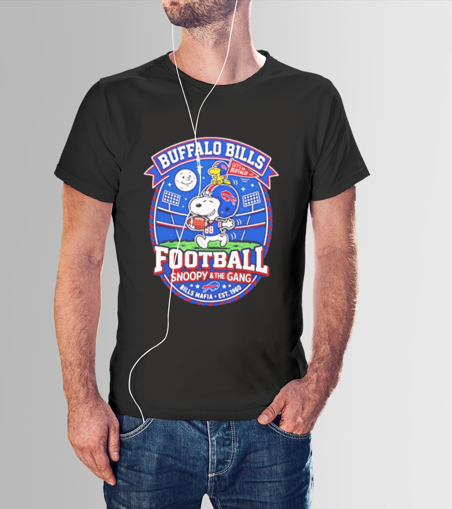 Buffalo Bills Football Snoopy & The Gang Bills Mafia Est 1960 Let's Go Buffalo T-Shirt