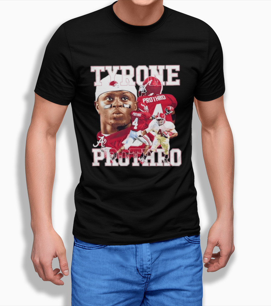 Football Alumni Alabama Crimson Tide Tyrone Prothro Player Collage Athletics T-Shirt
