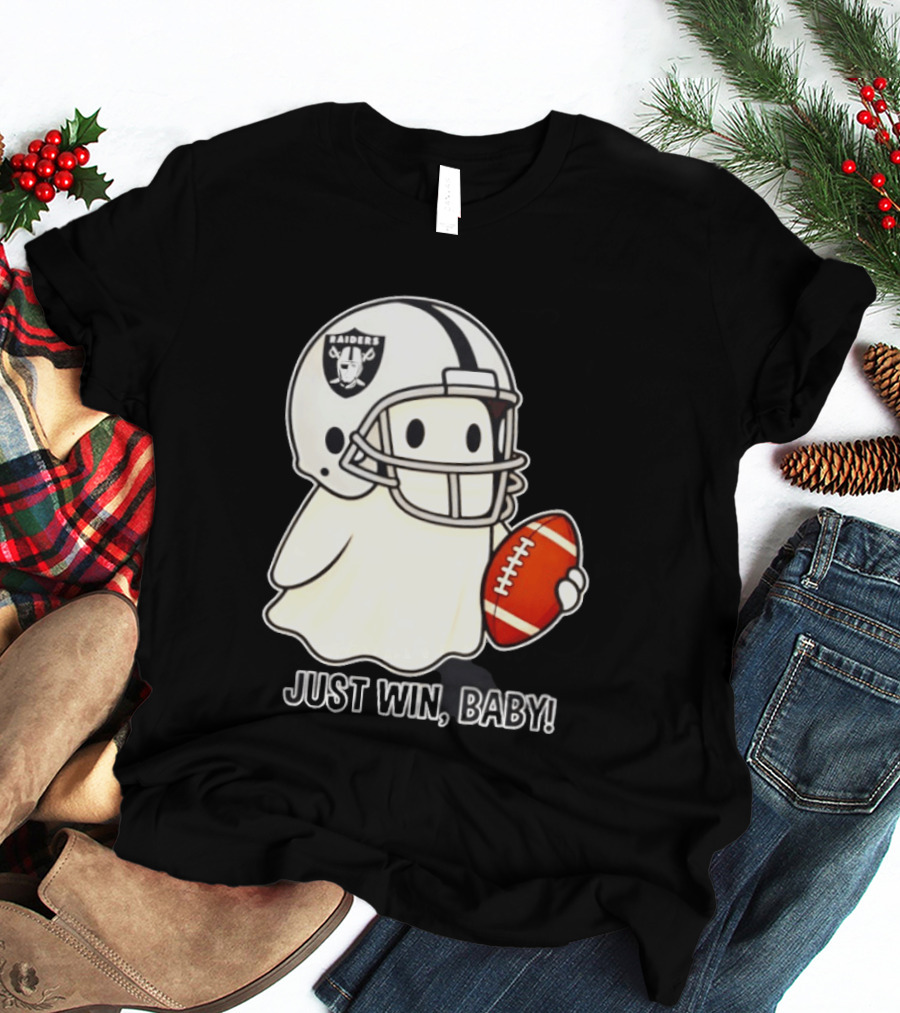 Las Vegas Raiders Just Win Baby Ghost Football Halloween 2026 T-Shirt