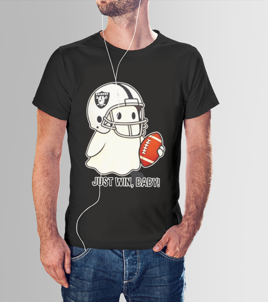 Las Vegas Raiders Just Win Baby Ghost Football Halloween 2026 T-Shirt