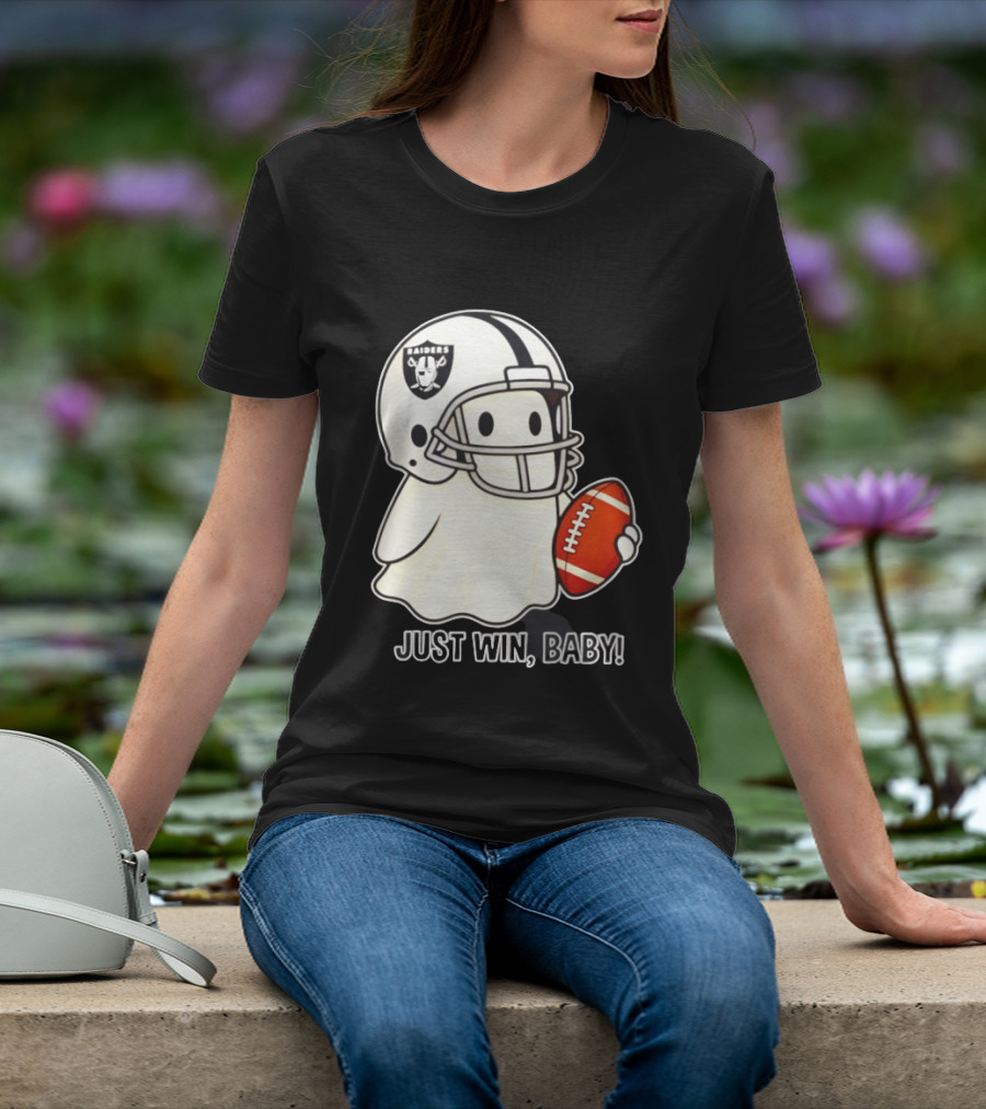 Las Vegas Raiders Just Win Baby Ghost Football Halloween 2026 T-Shirt