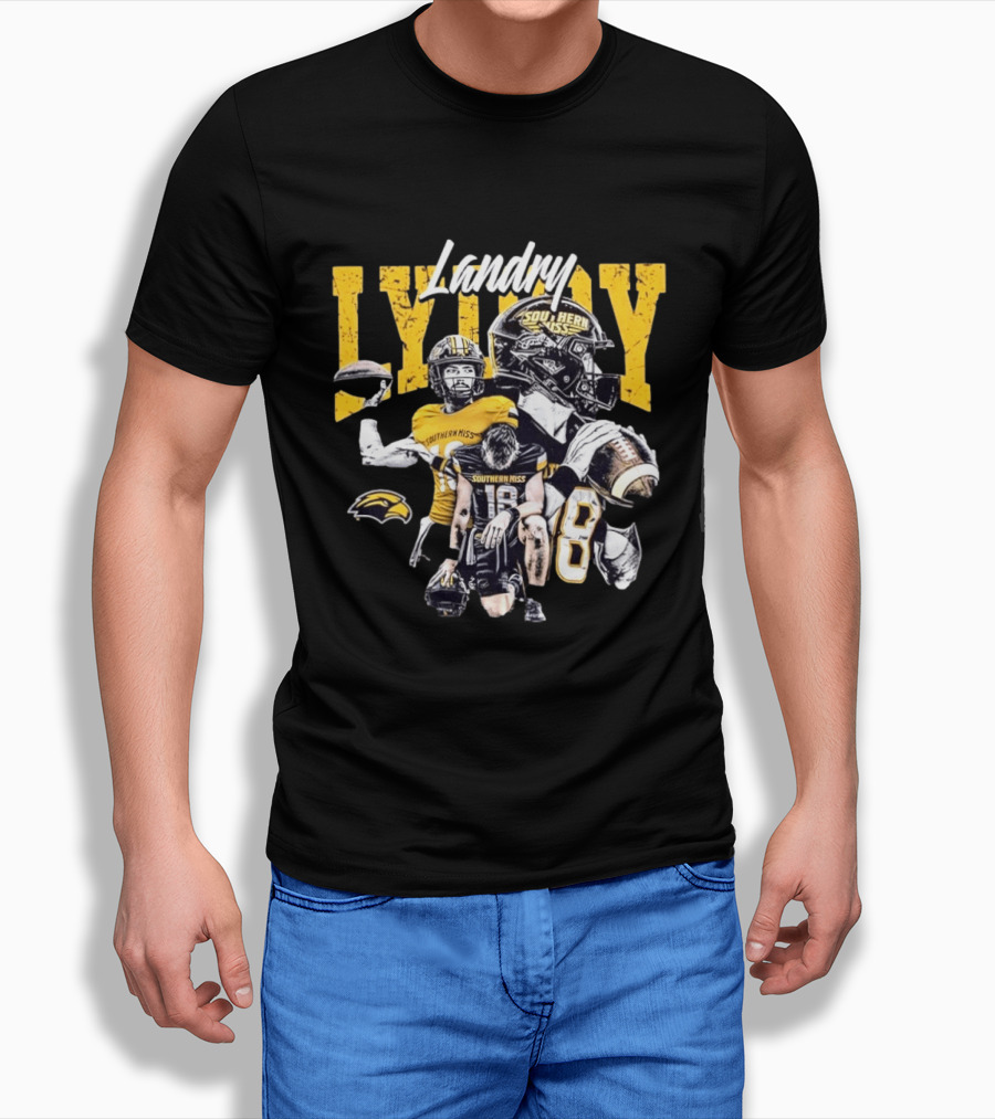 Landry Lyddy Southern Miss Golden Eagles NCAA Football Collage T-Shirt