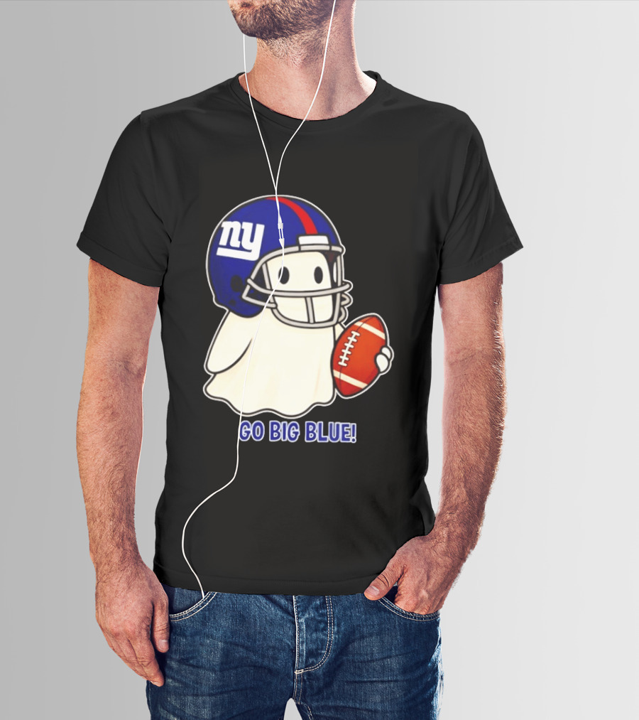 New York Giants Ghost Go Big Blue Halloween 2026 Football T-Shirt