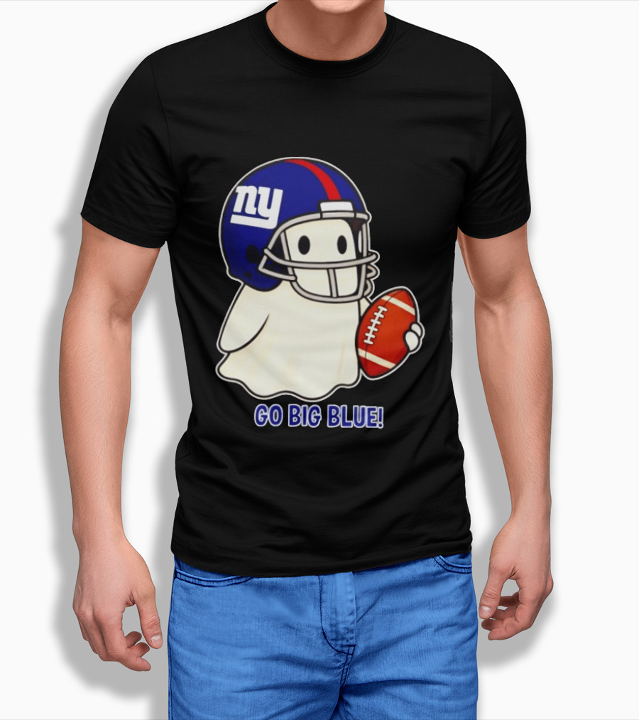New York Giants Ghost Go Big Blue Halloween 2026 Football T-Shirt