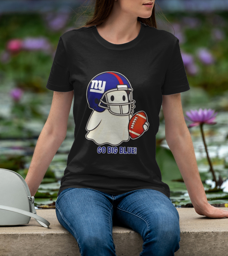 New York Giants Ghost Go Big Blue Halloween 2026 Football T-Shirt