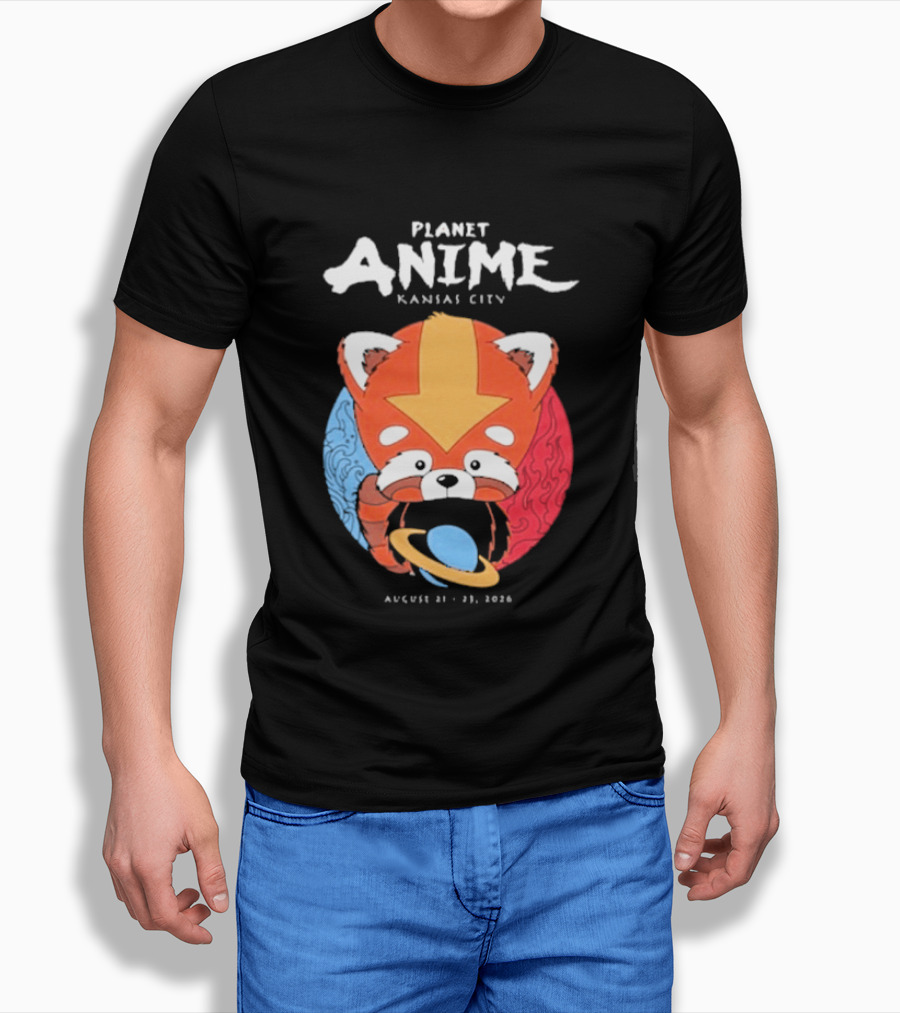 Planet Anime Kansas City August 21 2026 Panda Red Avatar Blue Circle T-Shirt