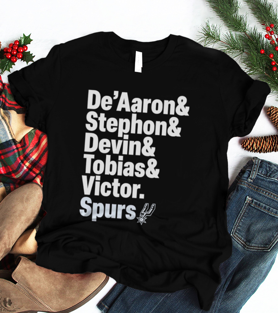 San Antonio Spurs De'Aaron Stephon Devin Tobias Victor Lineup 2026 T-Shirt