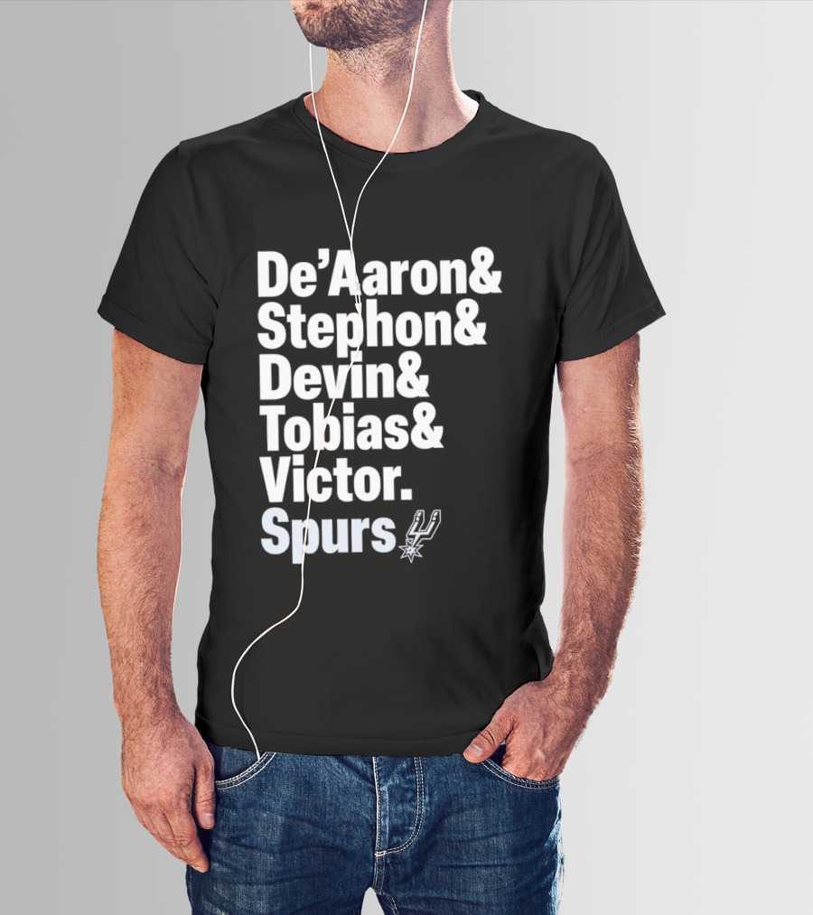 San Antonio Spurs De'Aaron Stephon Devin Tobias Victor Lineup 2026 T-Shirt