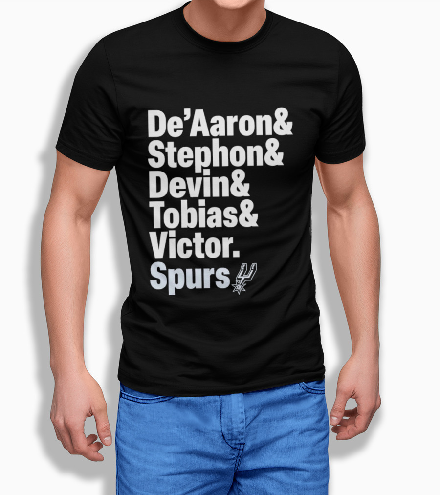 San Antonio Spurs De'Aaron Stephon Devin Tobias Victor Lineup 2026 T-Shirt