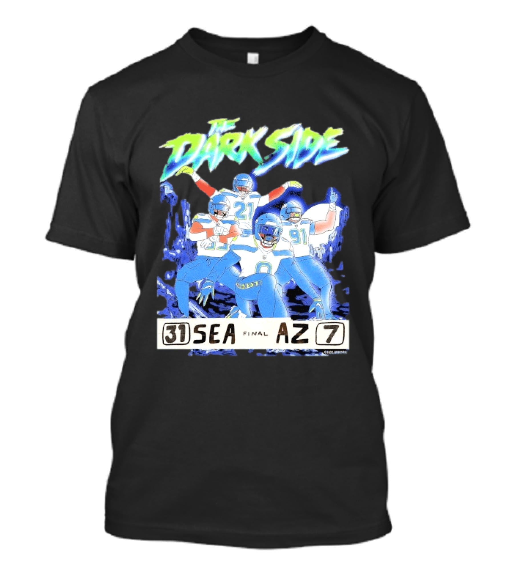 The Dark Side Seattle 31 Arizona 7 Final Score Players Celebration T-Shirt