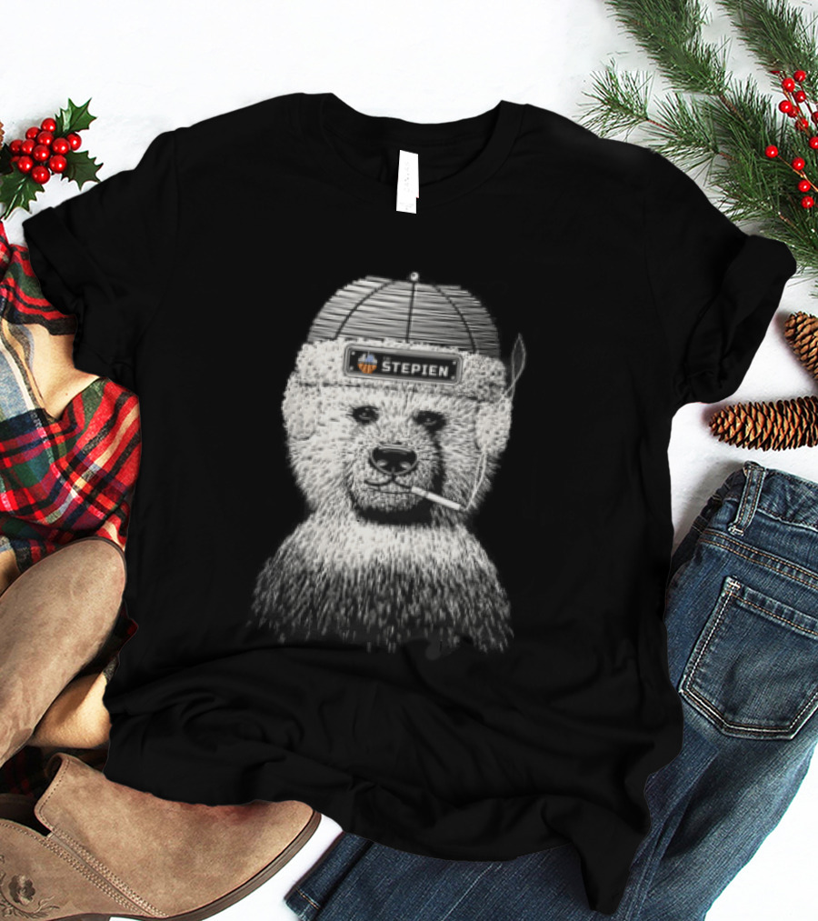 The Stepien Bear Wear Hat Smoking Cigarette T-Shirt
