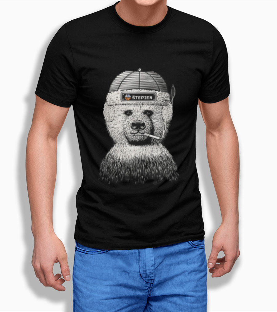 The Stepien Bear Wear Hat Smoking Cigarette T-Shirt