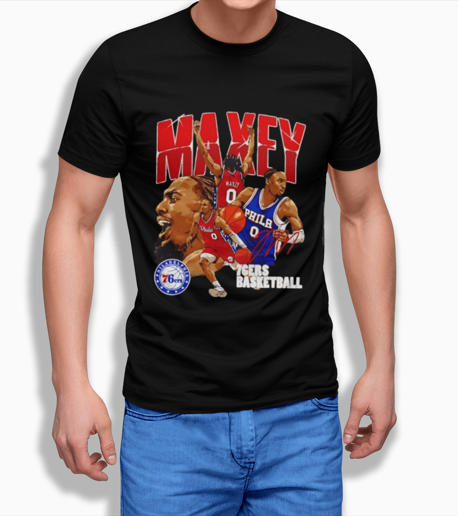 Tyrese Maxey Philadelphia 76ers Collage T-Shirt