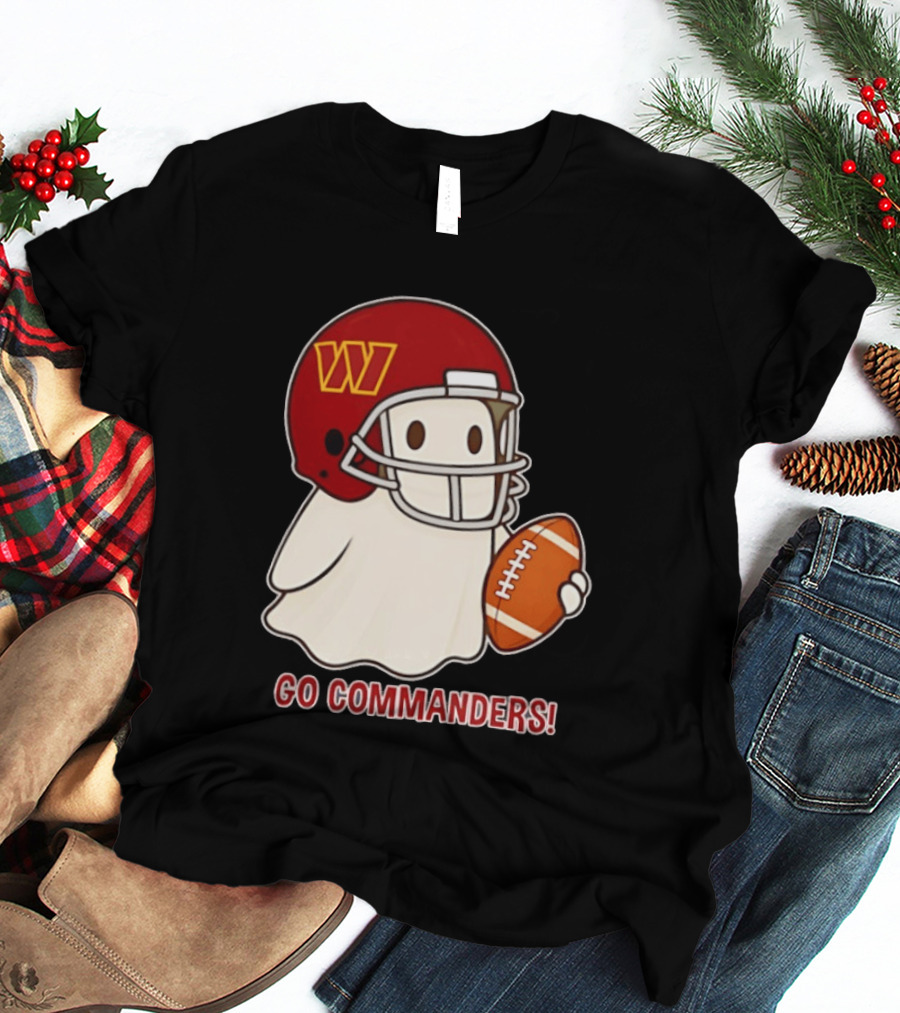 Washington Commanders Halloween Ghost Football Go Commanders 2026 T-Shirt