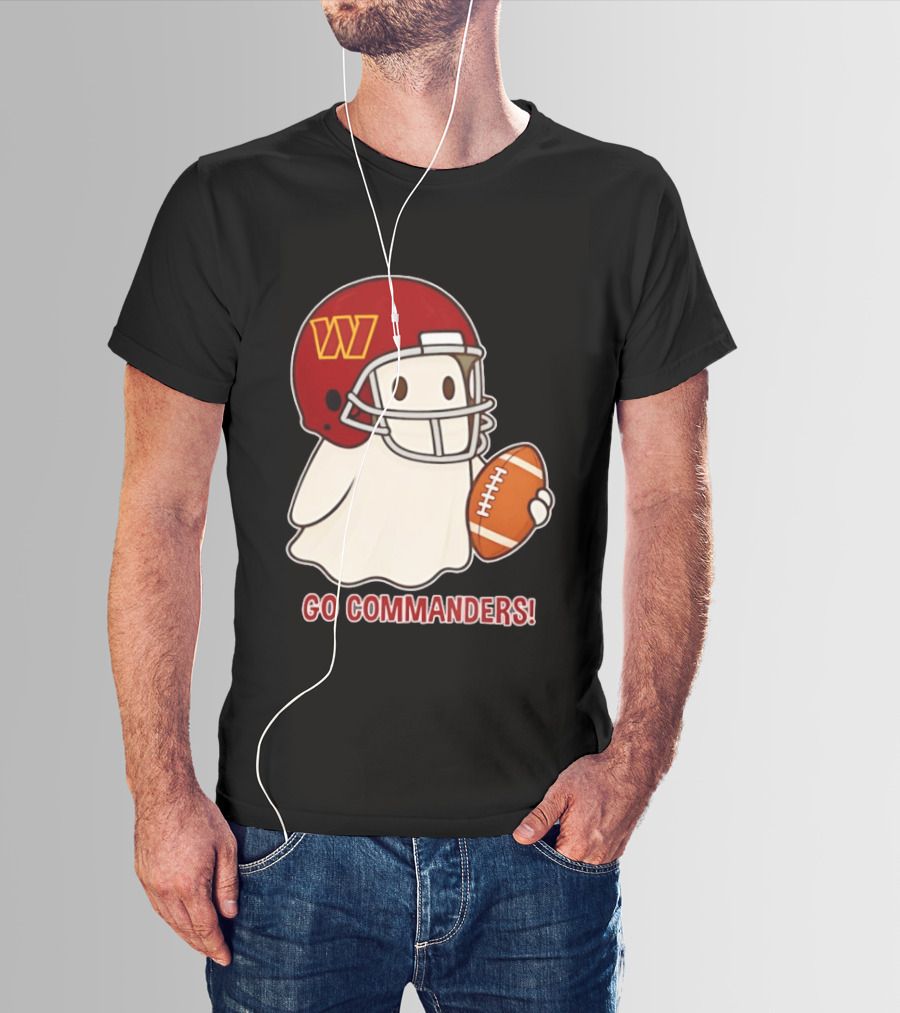 Washington Commanders Halloween Ghost Football Go Commanders 2026 T-Shirt