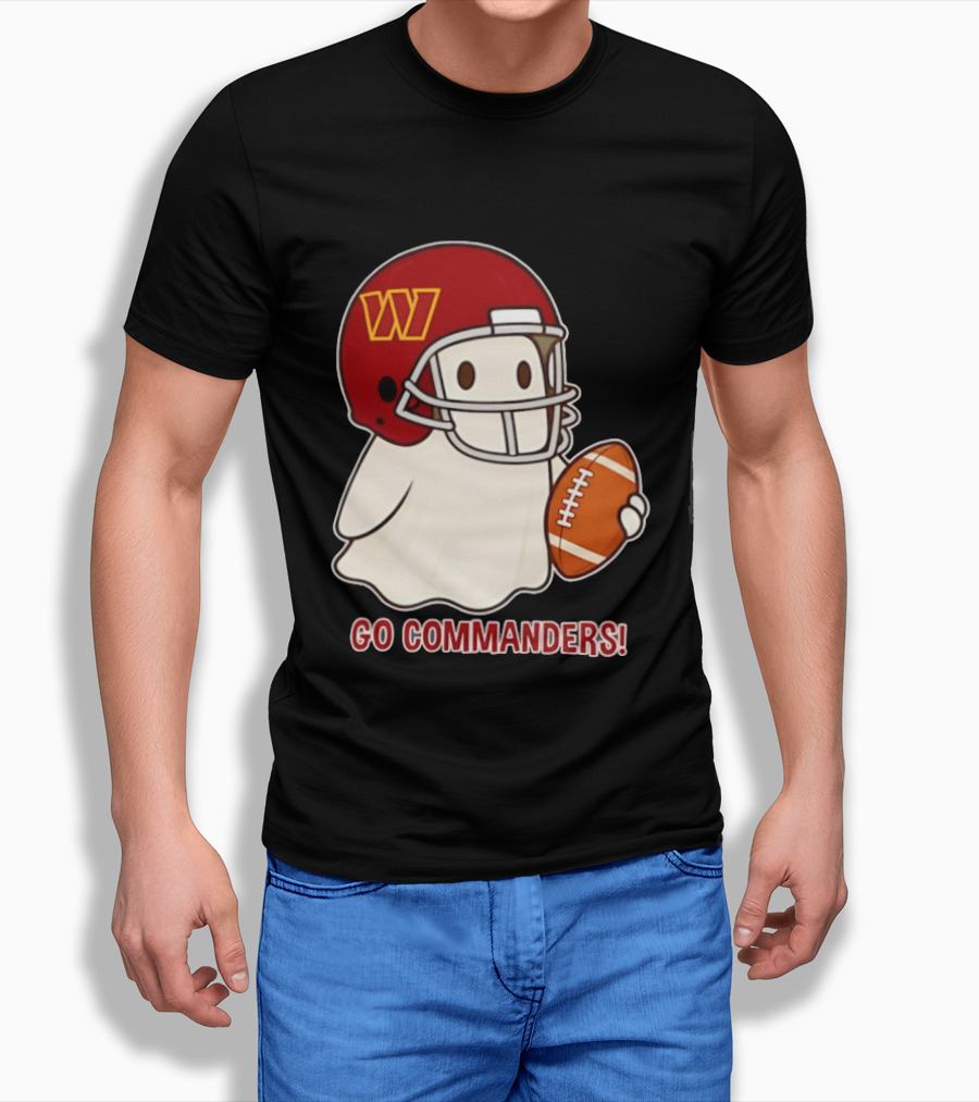 Washington Commanders Halloween Ghost Football Go Commanders 2026 T-Shirt