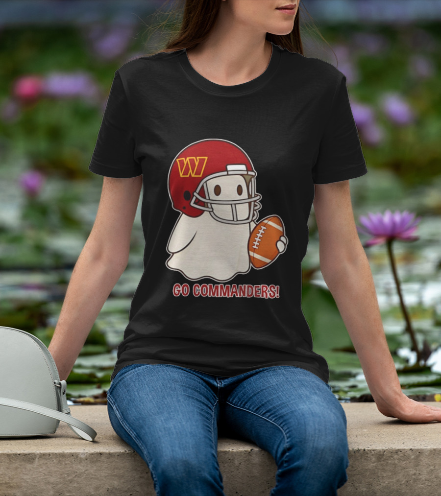 Washington Commanders Halloween Ghost Football Go Commanders 2026 T-Shirt