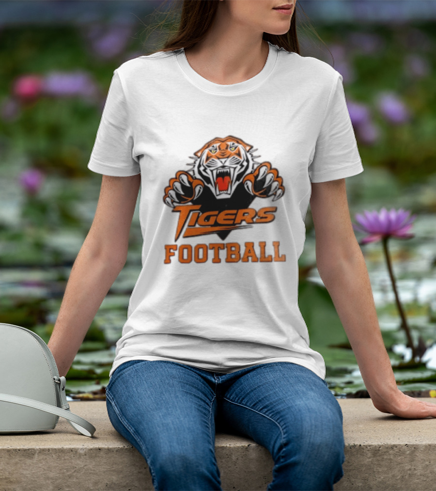 Tigers Football Sports Team Fierce Mascot Claw T-Shirt