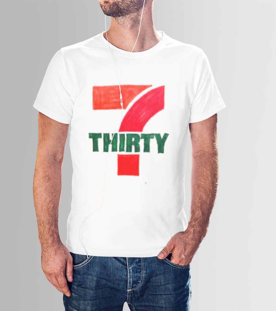 Asspizza Store 7 Thirty Hand Drawn Red Green Number T-Shirt