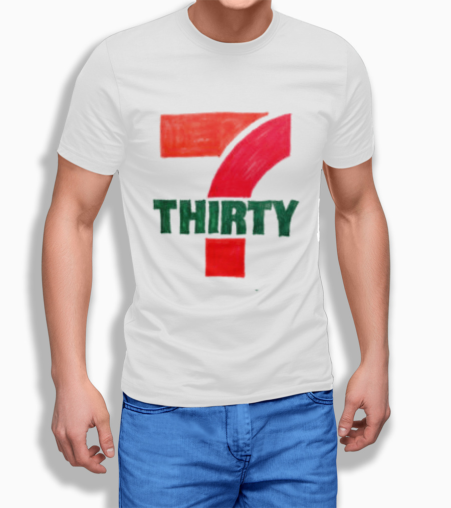 Asspizza Store 7 Thirty Hand Drawn Red Green Number T-Shirt