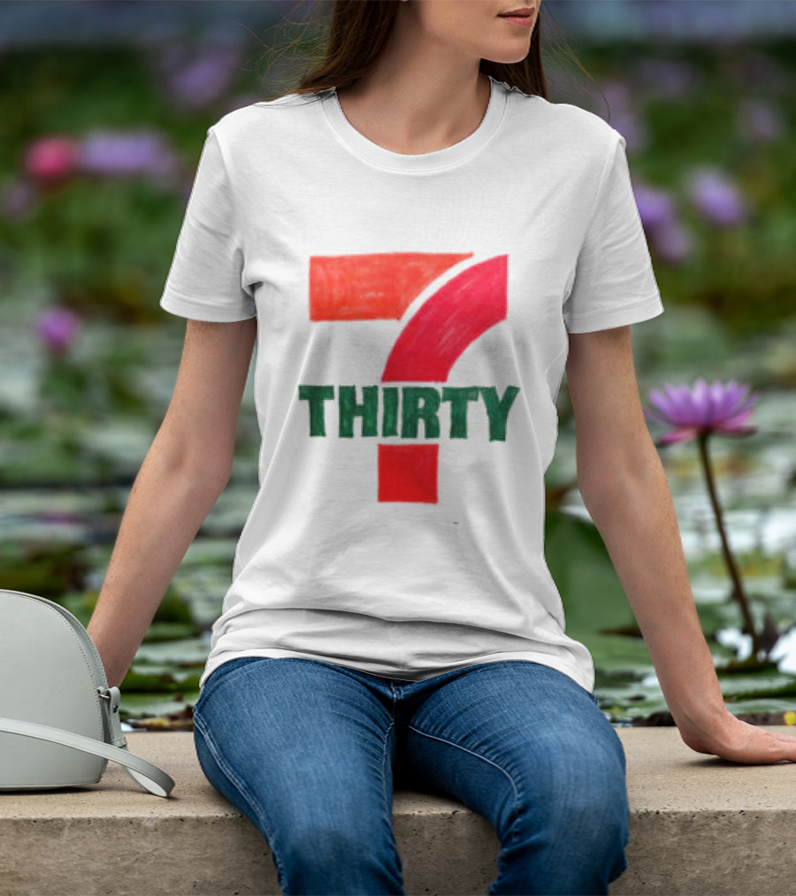Asspizza Store 7 Thirty Hand Drawn Red Green Number T-Shirt